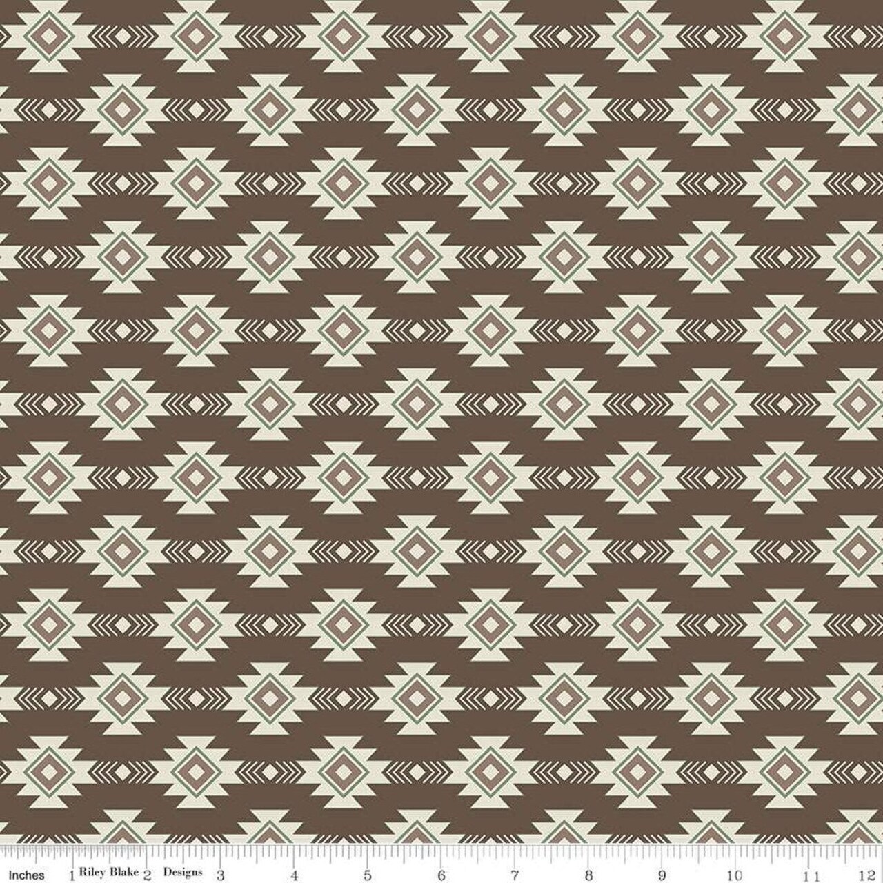 Fabric Riley Blake Geometric Brown by the Quarter Yard C15122-BROWN